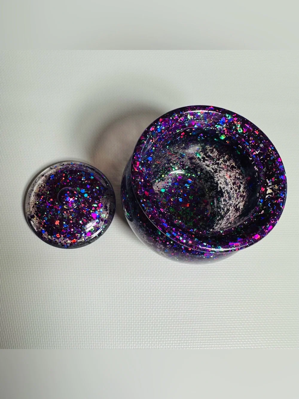 Glittery Purple Resin Jar with Lid